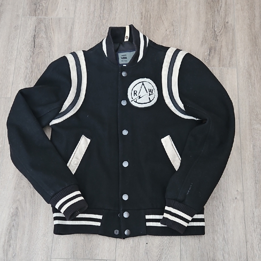 G-Star RAW Black Varsity Jacket mens SMALL